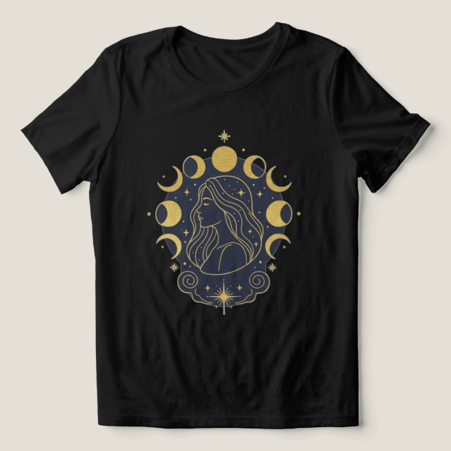 Celestial Goddess Moon & Stars Women’s T-Shirt (Design frontal)