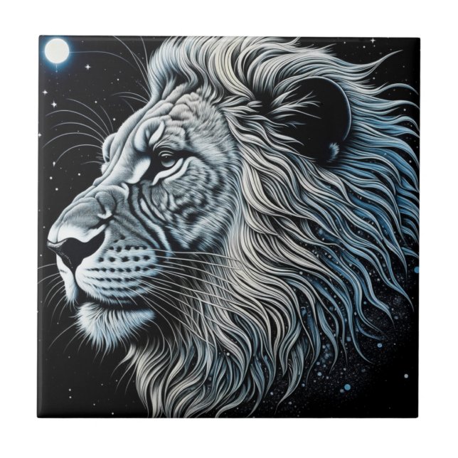 Celestial Lion Night Sky Ai Art (Frente)