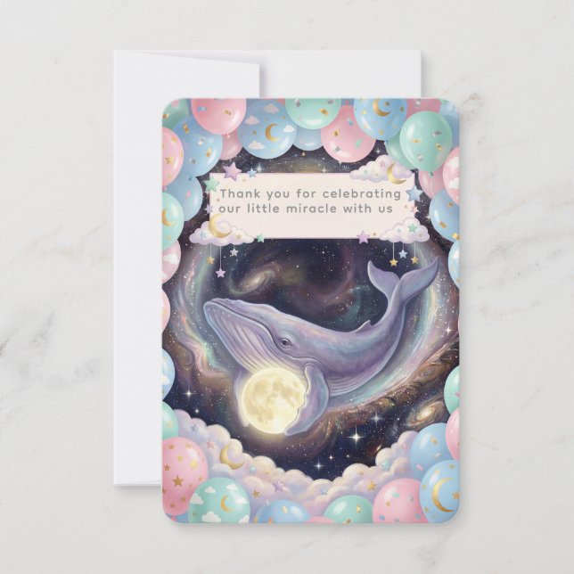 Celestial Moon Baby Shower Thank You Card (Frente)