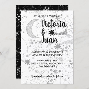 Celestial & Moon Stars Convites para Casamento