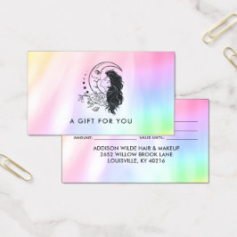 Celestial Mystic Moon Goddese Rainbow Gift Card
