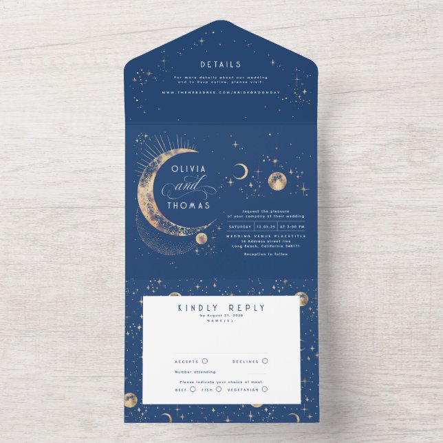 Celestial Mystical Moon Stars Halo Wedding (Interno)
