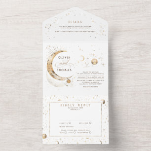 Celestial Mystical Moon Stars Halo Wedding