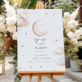 Celestial Over the Moon Baby Shower Welcome Sign