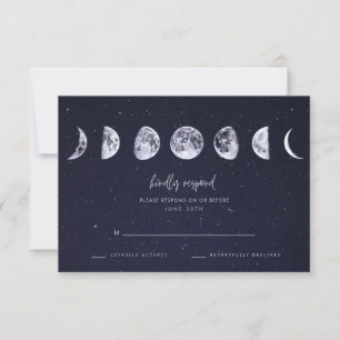 Celestial Starry Sky Moon Fases Casamento RSVP