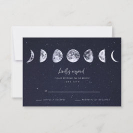 Celestial Starry Sky Moon Fases Casamento RSVP