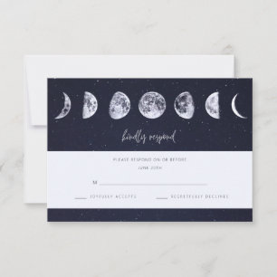 Celestial Starry Sky Moon Fases Casamento RSVP