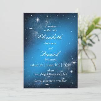 Celestial StarryNight Salve O Convite de casamento
