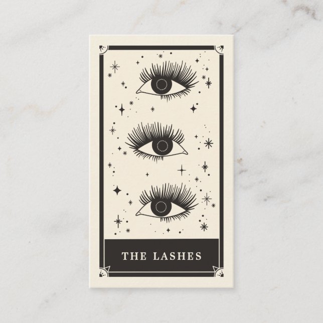 Celestial Tarot Lashes Black Cartão de visita (Frente)