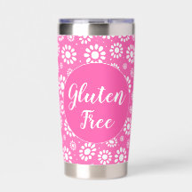 Celiac Gluten Livre Bonito Pink White Daisy Padrão