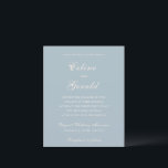 Celine Muted Blue Elegant Weding Invitation<br><div class="desc">Convites clássicos de casamento,  com design simples e eterno,  com roteiro elegante e fontes serif tradicionais.</div>