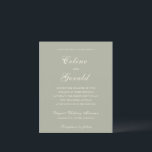 Celine Muted Green Elegant Weditation Convite<br><div class="desc">Convites clássicos de casamento,  com design simples e eterno,  com roteiro elegante e fontes serif tradicionais.</div>