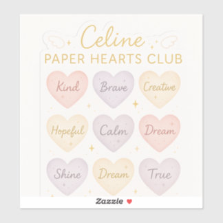 Celine Paper Hearts Club – Adesivo Pequeno de Gent