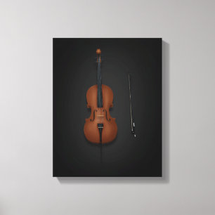 Cello e Arco lado a lado na Canvas preta 11x14