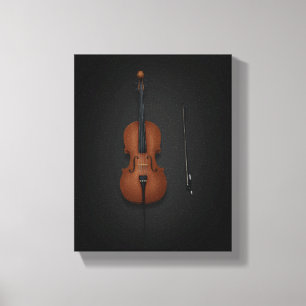 Cello e Arco lado a lado na Canvas preta 8x10