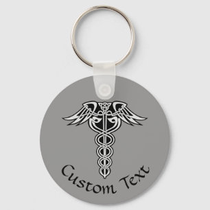 Celtic Knot Caduceus Chaveiro
