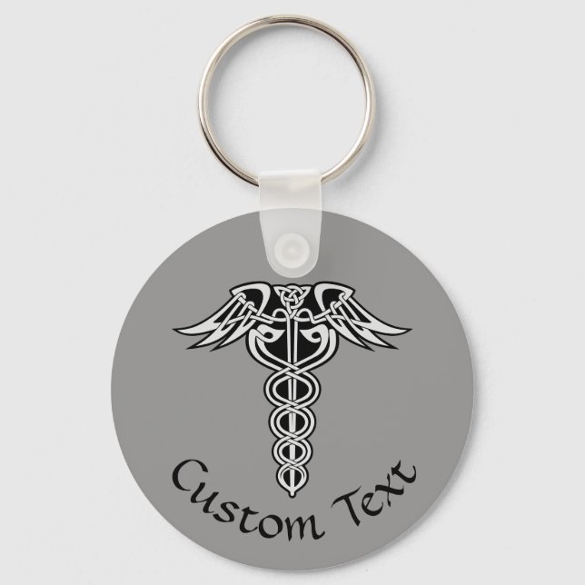 Celtic Knot Caduceus Chaveiro (Frente)