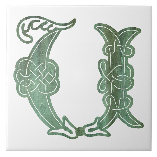 Celtic Knot Decorative Capital U Cera (Frente)