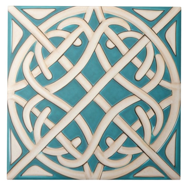 Celtic Knot Turquoise e White Irish (Frente)