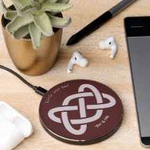 Celtic Love Knot Personalized Pink WirelessCharger