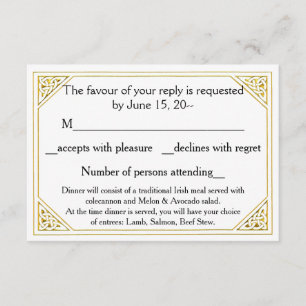 Celtic Love Knot Weding RSVP, Resposta, Notas de C