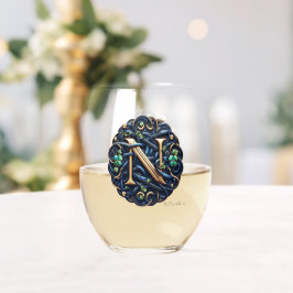 Celtic Monogram Wine Glass Set