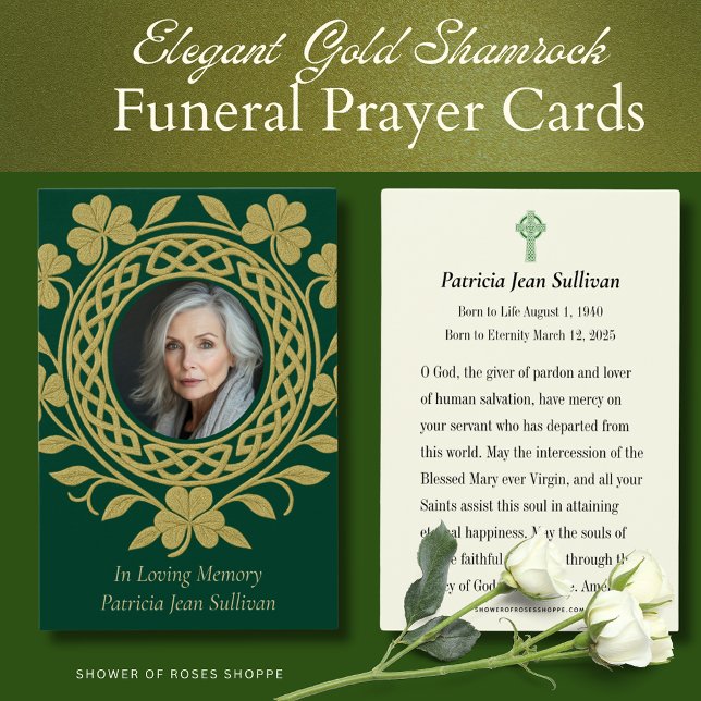 Celtic Shamrock Funeral Prayer Irlandês (Criador carregado)