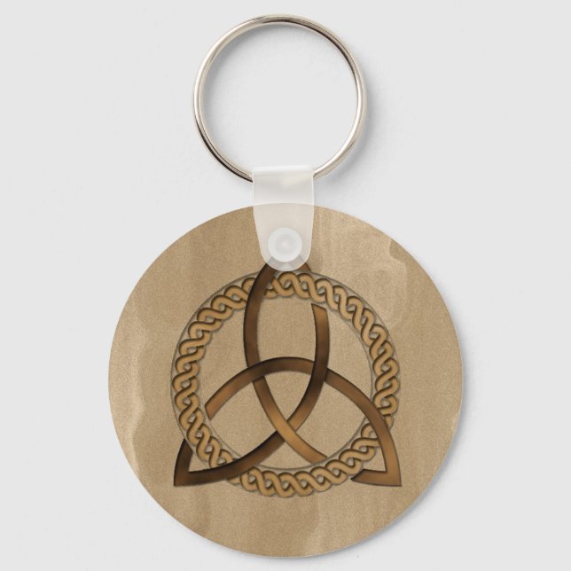 Celtic Triquetra Trinity Knot Round Chaveiro (Frente)