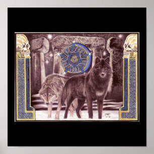 Celtic Wolf Magic Poster