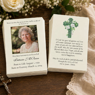 Célula Cromosfunerária Memorial Prayer Irish Card