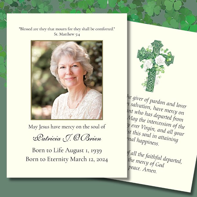 Célula Cromosfunerária Memorial Prayer Irish Card (Criador carregado)