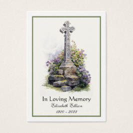 Célula Cruz Floral Irlandesa Oração Funerária