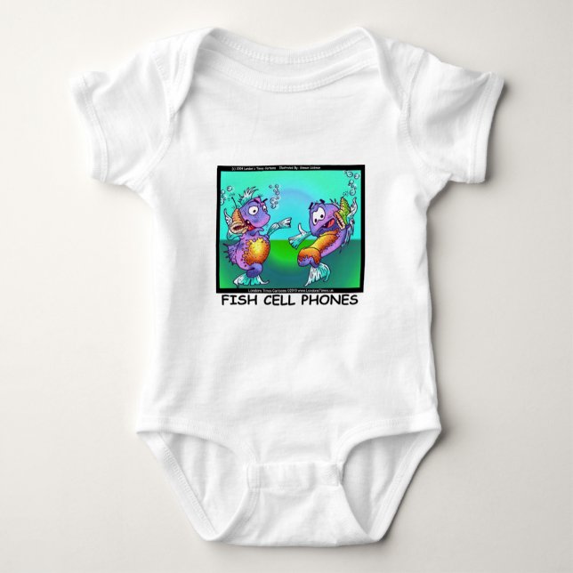 Celulares de Peixe Camisetas Engraçadas Canecas Ca (Frente)
