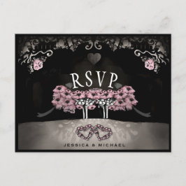 Cemetery Love MENU RSVP Halloween Wedding PostCard