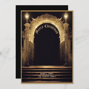 Cemitério Gótico Cena de Feliz Natal Cartão de Fér