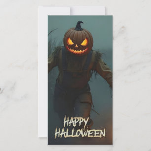 Cena Assustadora de Halloween com Abóbora Cabeçuda
