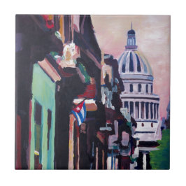 Cena cubana da rua do Oldtimer em Havana Cuba