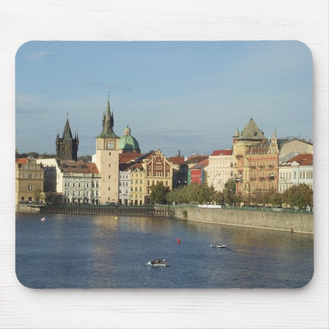 Cena da água de Praga Mousepad (Frente)