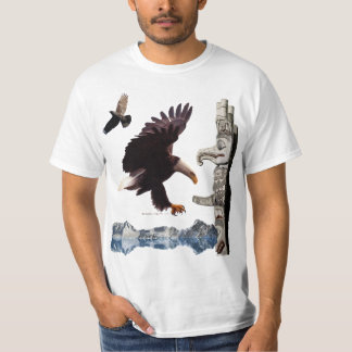 Cena da águia calva, Polo Totem, Raven & Mountain
