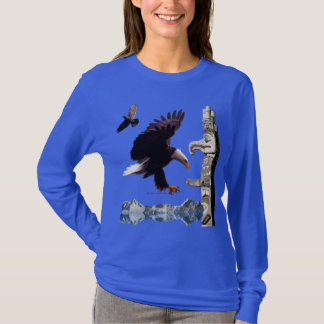Cena da águia calva, Polo Totem, Raven & Mountain