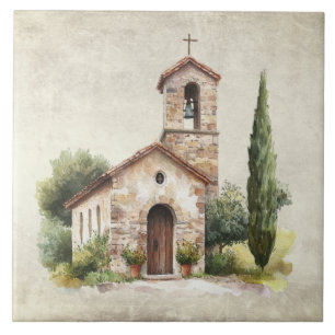 Cena da Igreja Italiana Rústica da Toscana