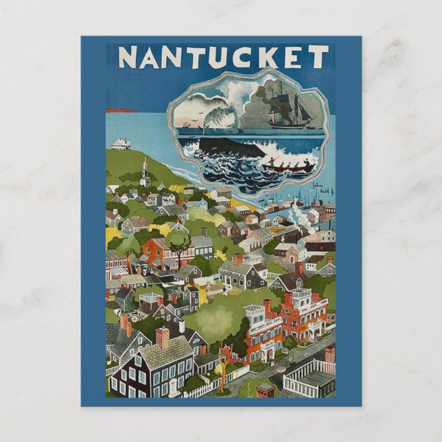 Cena da Ilha de Nantucket em Cartão Postal (Frente)