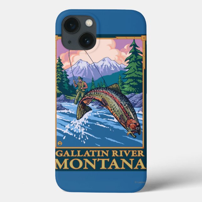 Cena da pesca com mosca - rio do Gallatin, Montana (Verso)