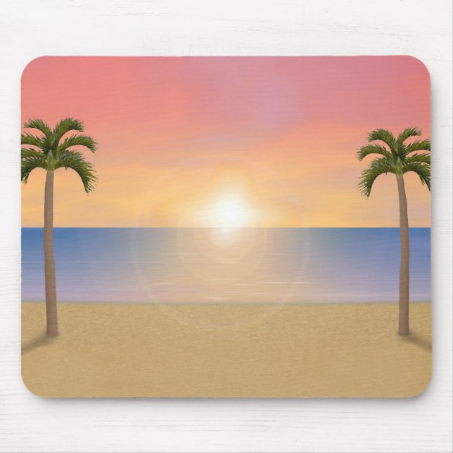 Cena da praia do por do sol: Mousepad feito sob (Frente)