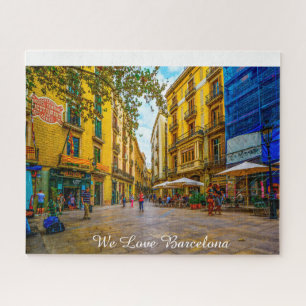 Cena da Rua Barcelona. Quebra-cabeça de serra