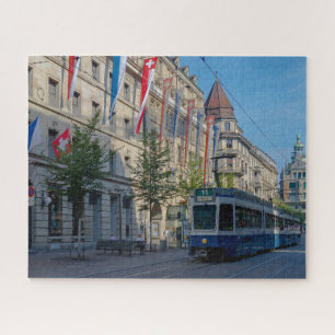 Cena da Rua Zurique com Quebra-cabeça Tram Jigser