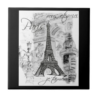 Cena da Torre Eiffel em Paris, Black & White