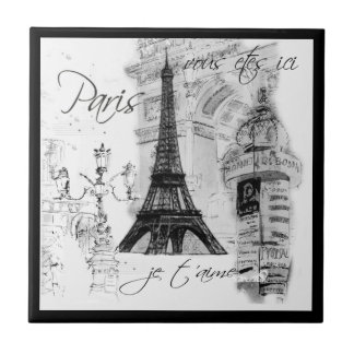 Cena da Torre Eiffel em Paris, Black & White