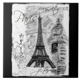 Cena da Torre Eiffel em Paris, Black & White