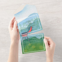 Cena de Aquarela de Casamento Barbecue